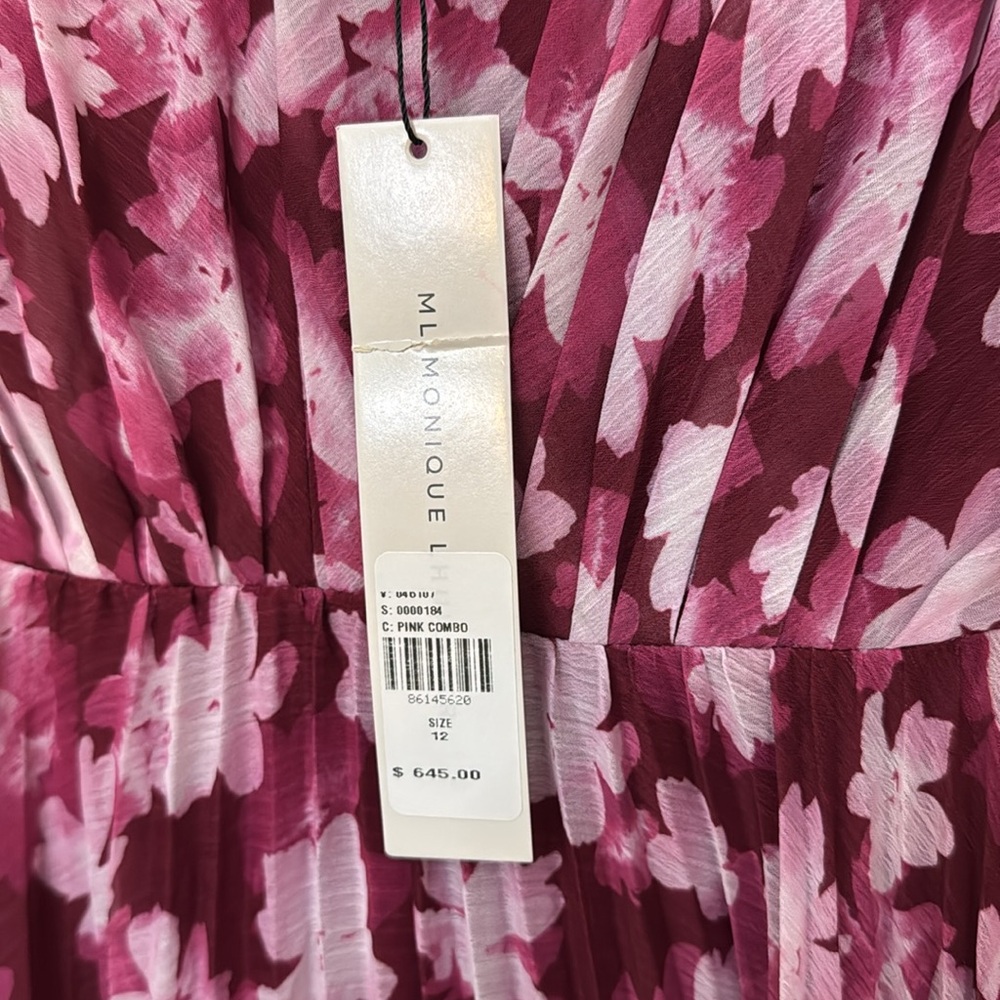 New! Defects! Anthropologie size 12 ML Monique Lhuillier Melanie Long-Sleeve - Picture 8 of 10